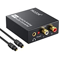 PROZOR DAC Convertidor Digital a Analógico 192kHz Adaptador Audio Óptico Toslink Coaxial a RCA L-R 3.5mm Jack Digital a…